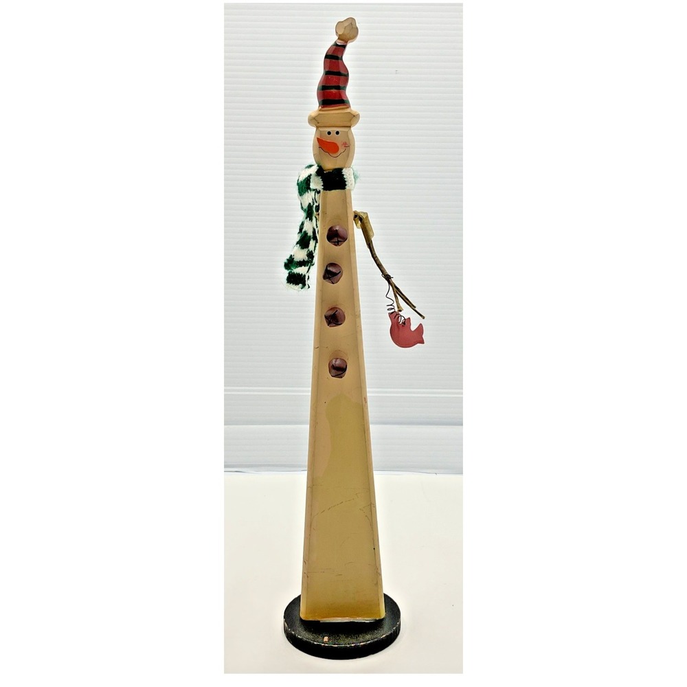 Primitive‎ Wooden Snowman Figurine Rustic Christmas Decor